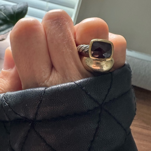 DAVID YURMAN Noblesse 14k Sterling Silver Garnet Ring Sz 6 - Picture 8 of 8
